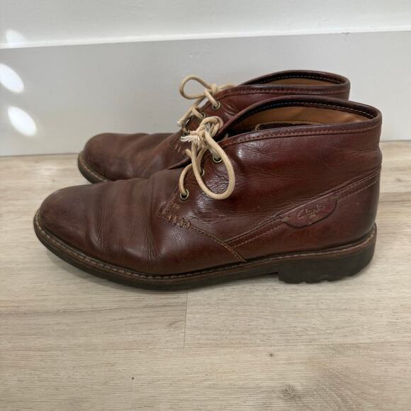 Clarks Men\'s Montacute Duke Chukka Boots Brown Leather 26103252 Size 9
